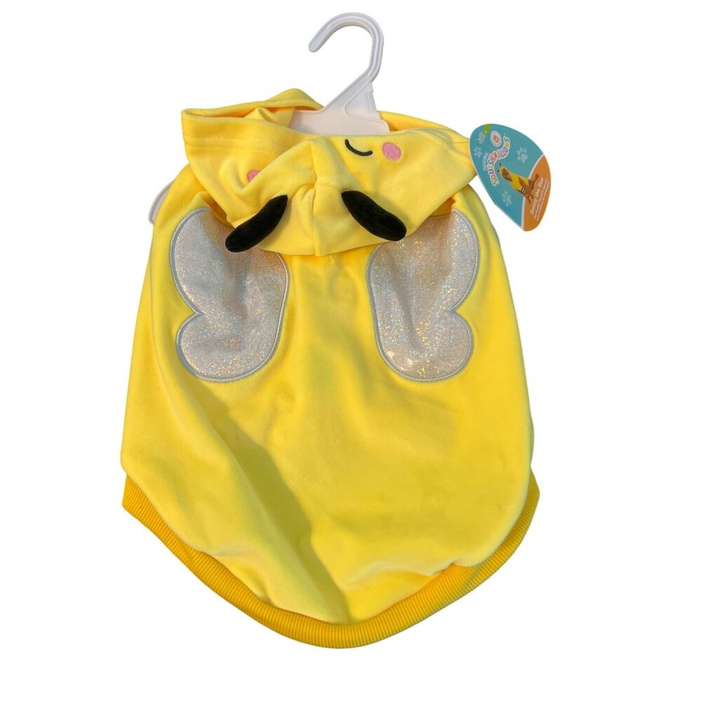 Sunny Bee Squishmallows Dog Hoodie Sweatshirt Costume Glitter Wings Sz Small NWT